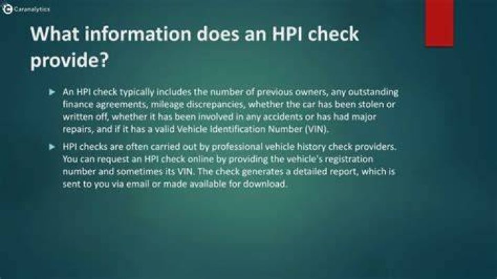 Does a HPI check show finance?