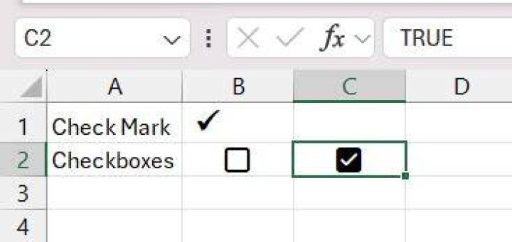 How do you make a checkmark in Excel?