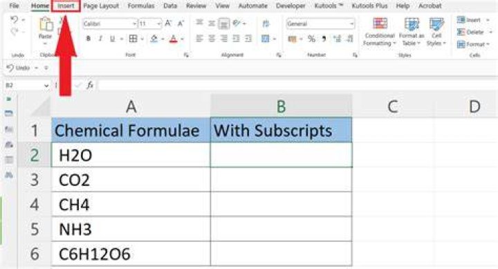 How do you put a subscript in Excel?