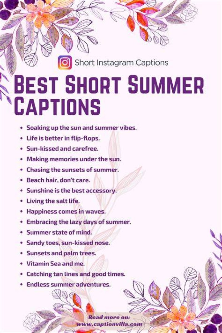 What are good summer Captions for Instagram?