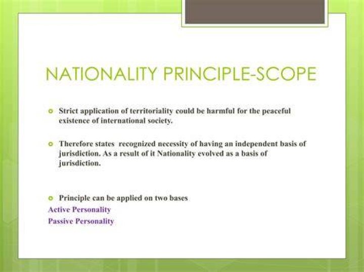 What is the nationality principle?